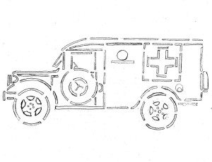 M43 Ambulance Pumpkin carving pattern